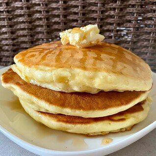 泡立て器お玉不要！少し厚めなふわもちホットケーキ♪